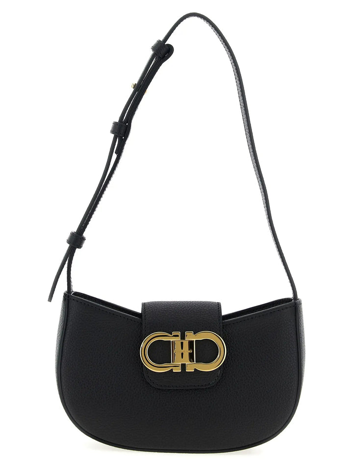 Ferragamo Sample Sale | Ferragamo Black Calfskin Shoulder Bag - | Designer outlet