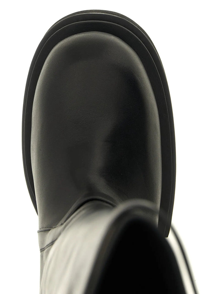 Rick Owens Sample Sale | Rick Owens Black Calfskin Over The Knee - | Designer outlet