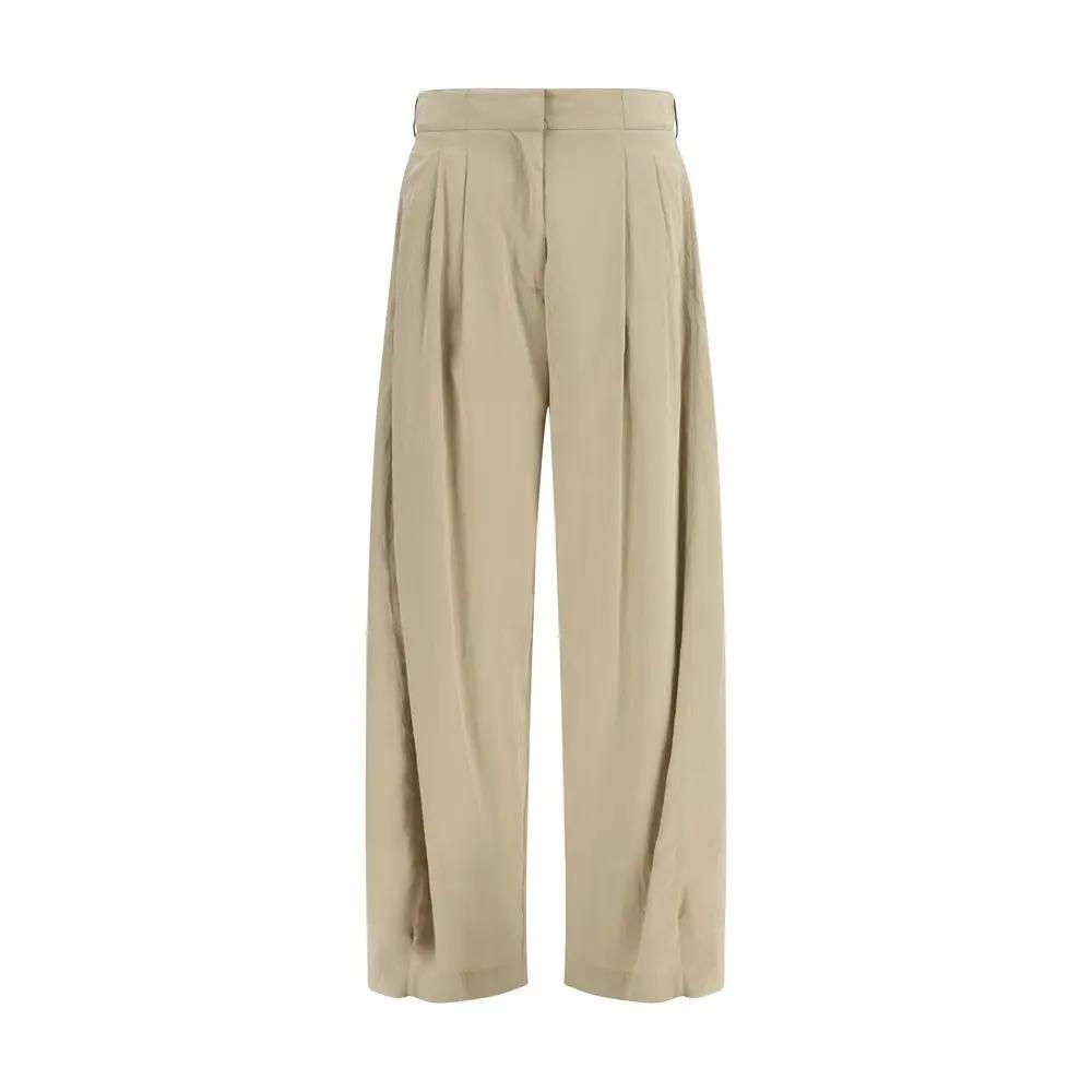 The Row Sample Sale | The Row Beige Silk Casual Pants - | Designer outlet