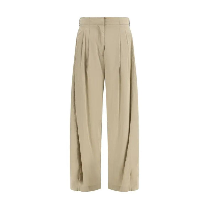 The Row Sample Sale | The Row Beige Silk Casual Pants - | Designer outlet
