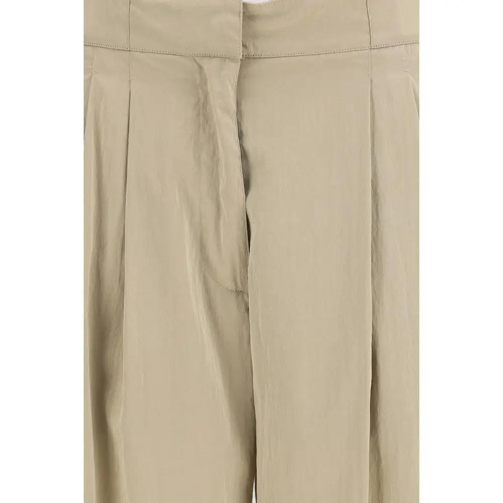 The Row Sample Sale | The Row Beige Silk Casual Pants - | Designer outlet
