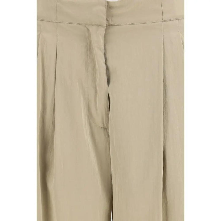 The Row Sample Sale | The Row Beige Silk Casual Pants - | Designer outlet