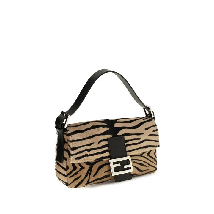 Fendi Sample Sale | Fendi Beige Calf Leather Bos Taurus Shoulder Bag - | Designer outlet