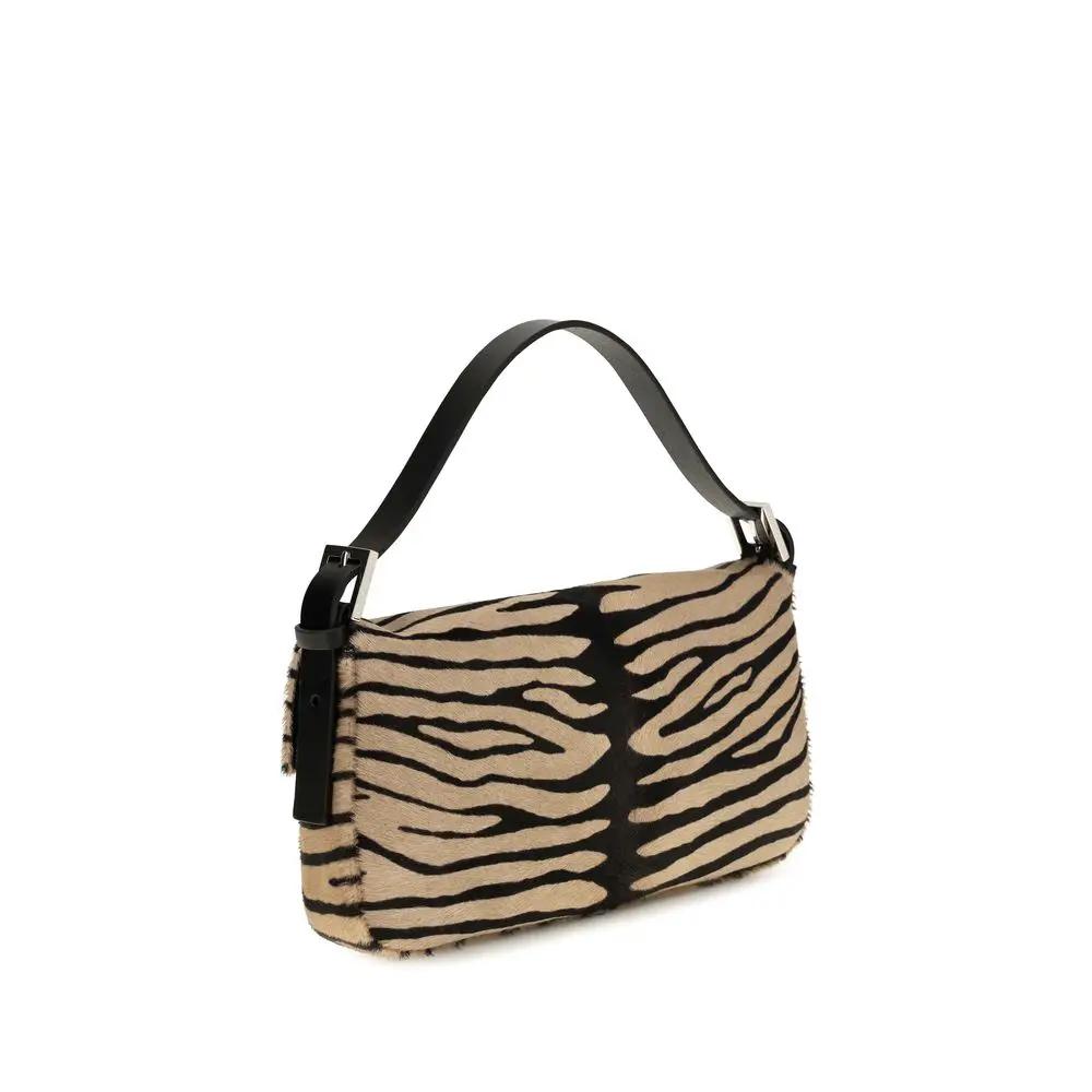 Fendi Sample Sale | Fendi Beige Calf Leather Bos Taurus Shoulder Bag - | Designer outlet