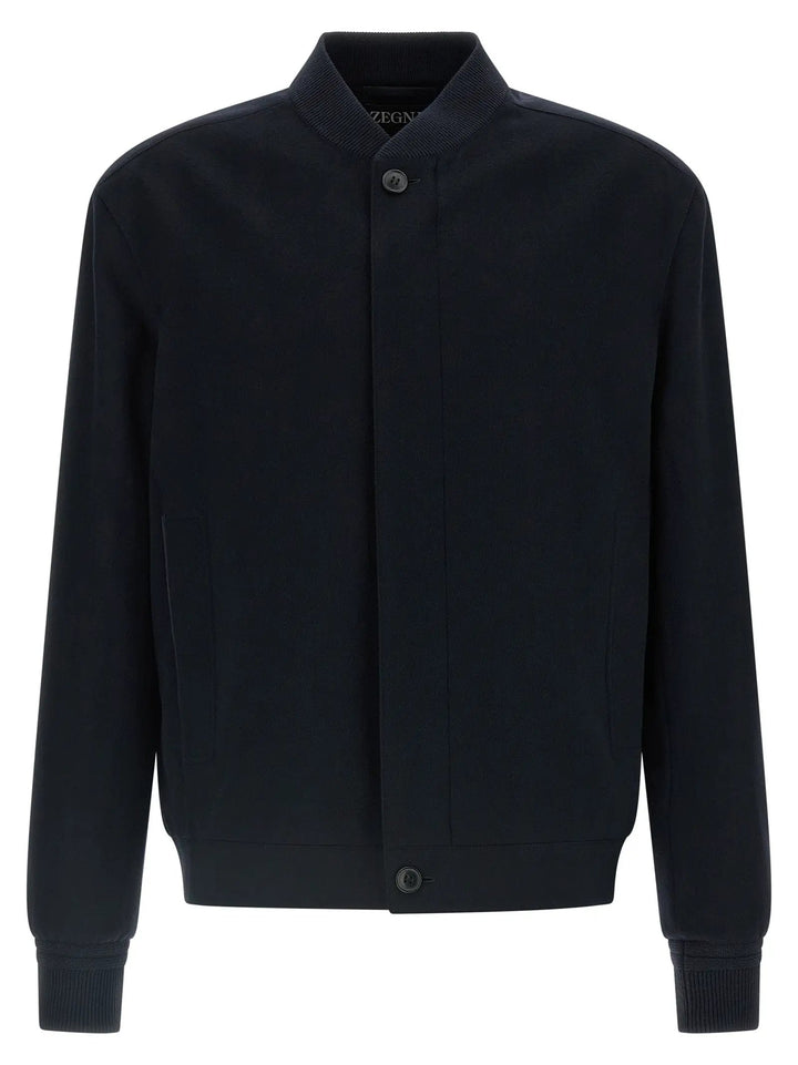 ZEGNA Sample Sale | ZEGNA Blue Cashmere Bomber - | Designer outlet