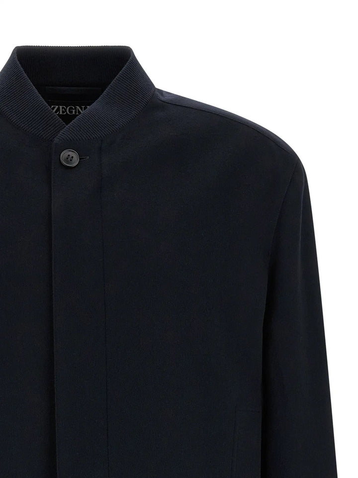 ZEGNA Sample Sale | ZEGNA Blue Cashmere Bomber - | Designer outlet