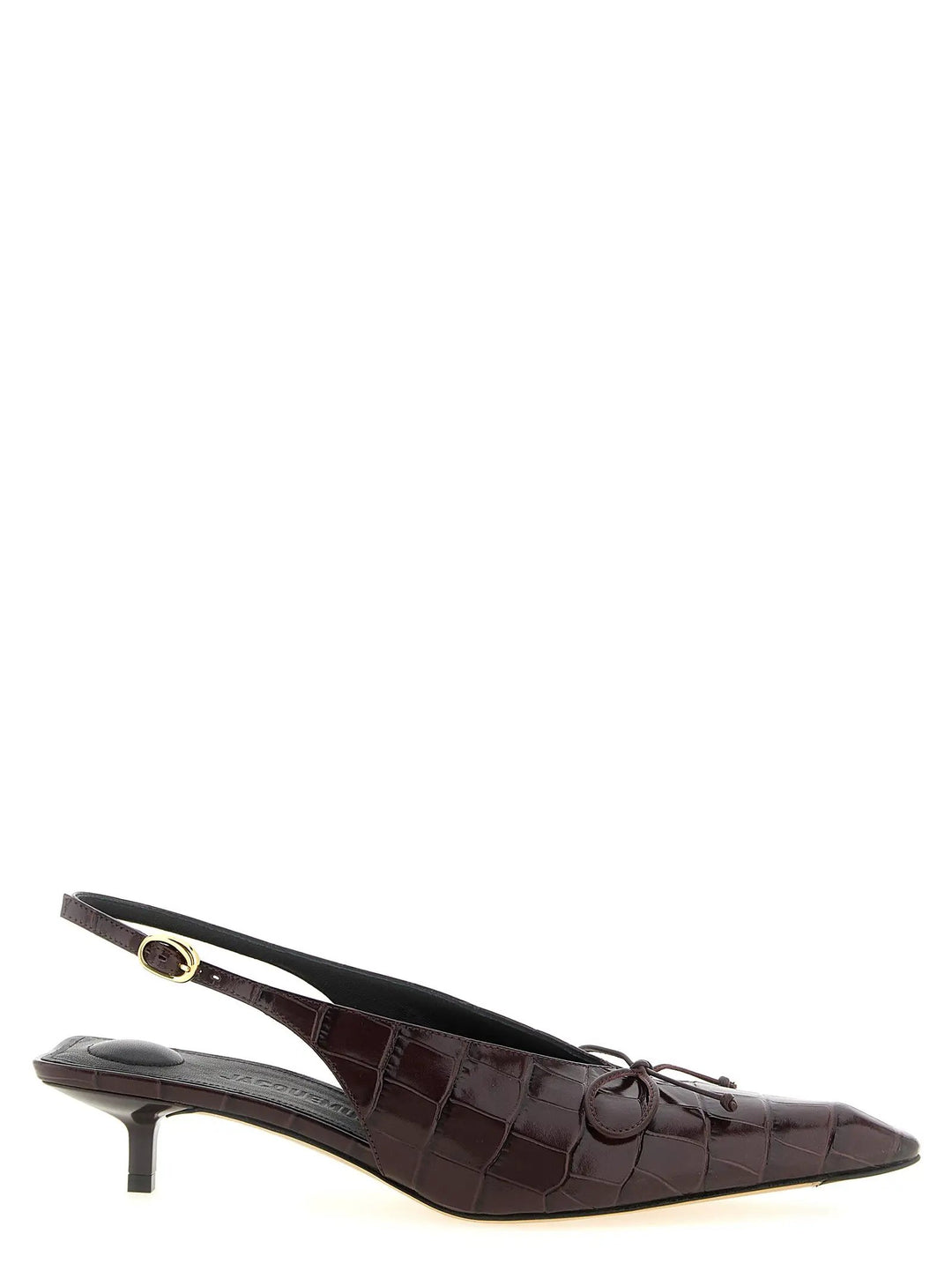 Jacquemus Sample Sale | Jacquemus Bordeaux Calfskin Mid Heel Pumps - | Designer outlet