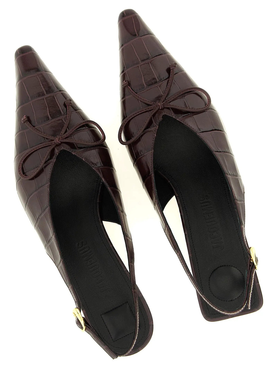 Jacquemus Sample Sale | Jacquemus Bordeaux Calfskin Mid Heel Pumps - | Designer outlet
