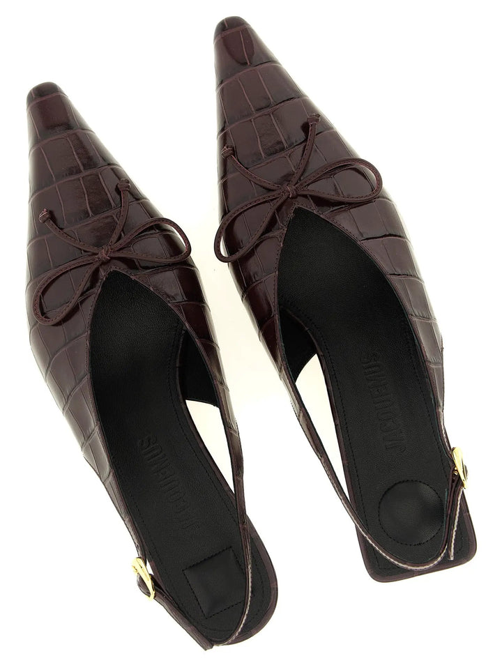 Jacquemus Sample Sale | Jacquemus Bordeaux Calfskin Mid Heel Pumps - | Designer outlet
