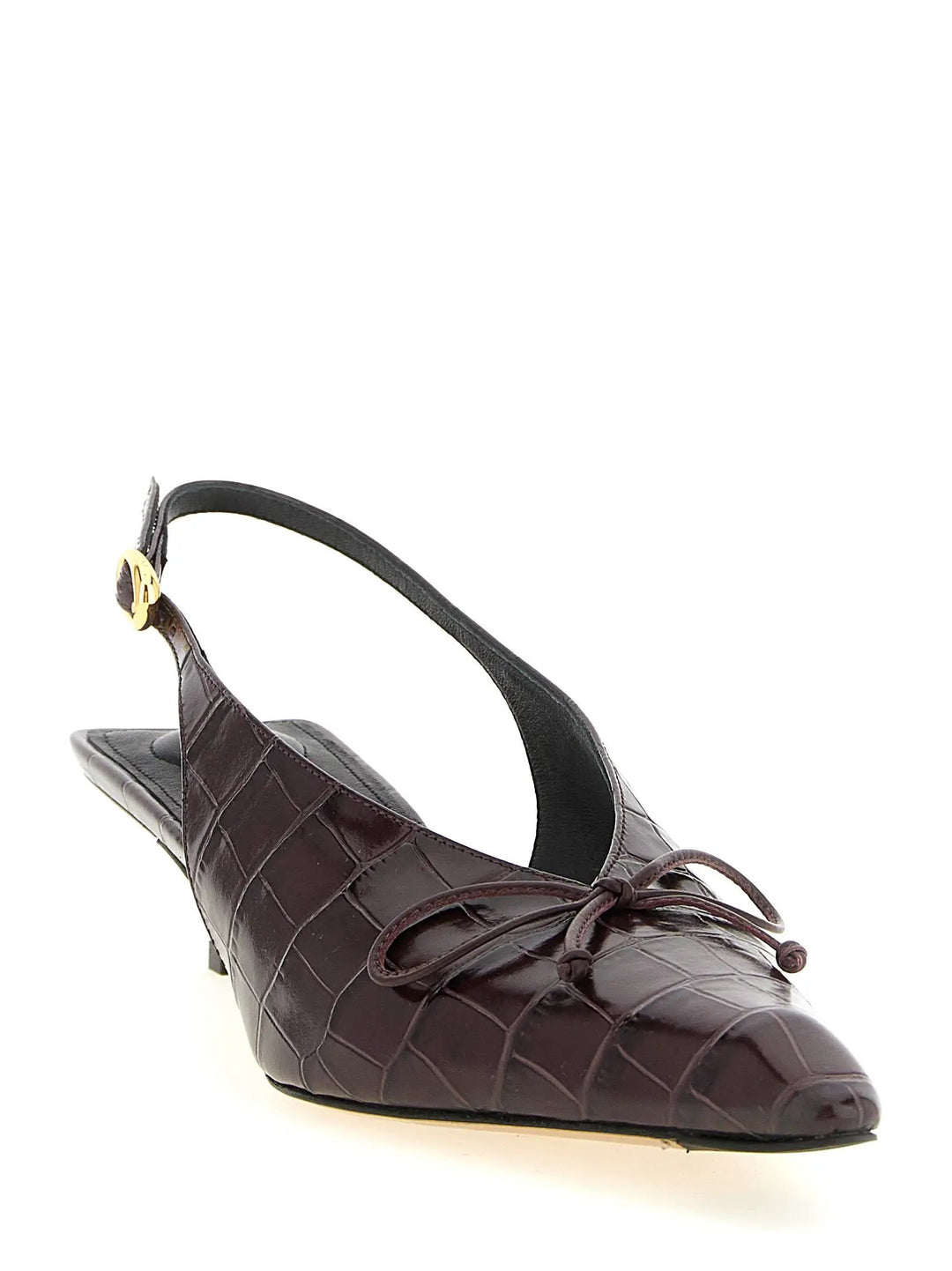 Jacquemus Sample Sale | Jacquemus Bordeaux Calfskin Mid Heel Pumps - | Designer outlet