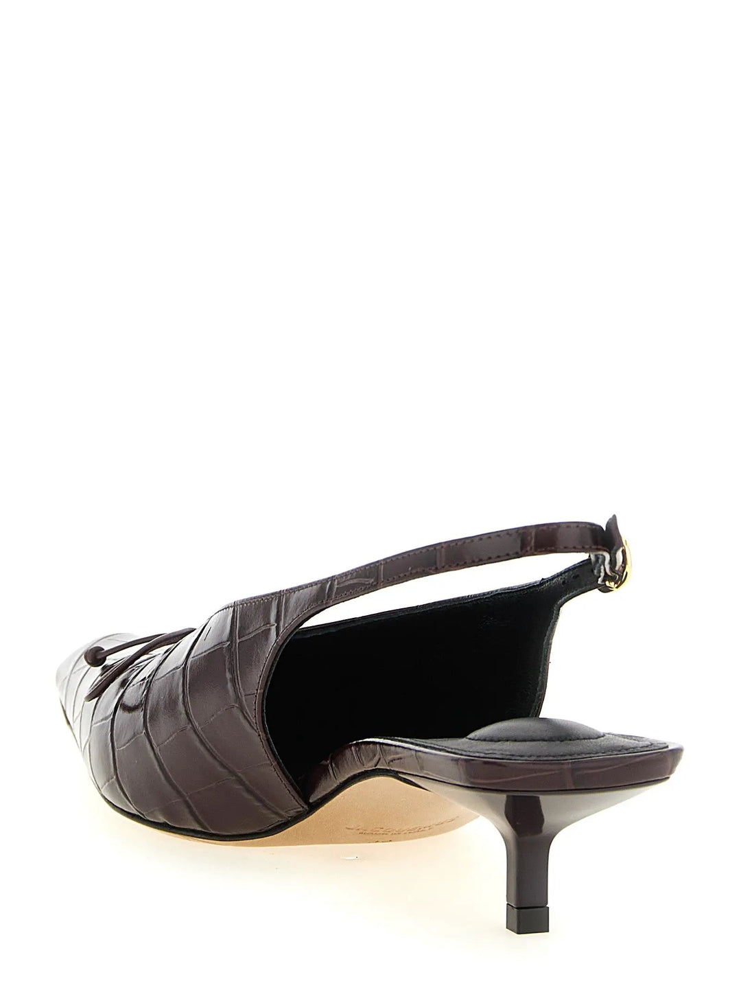 Jacquemus Sample Sale | Jacquemus Bordeaux Calfskin Mid Heel Pumps - | Designer outlet