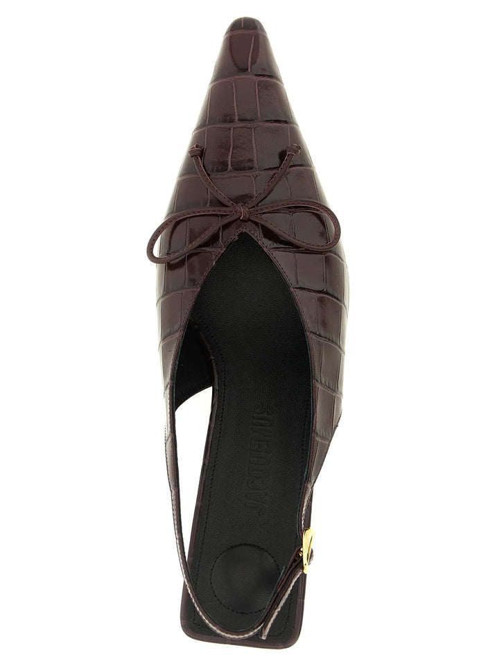 Jacquemus Sample Sale | Jacquemus Bordeaux Calfskin Mid Heel Pumps - | Designer outlet