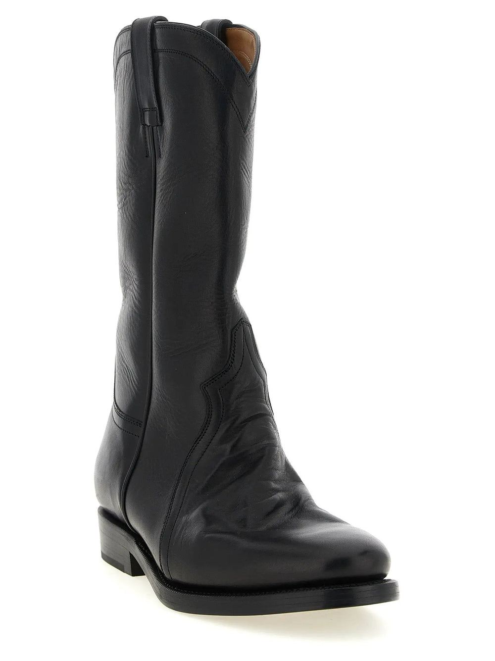 Jil Sander Sample Sale | Jil Sander Black Calfskin Over The Knee - | Designer outlet