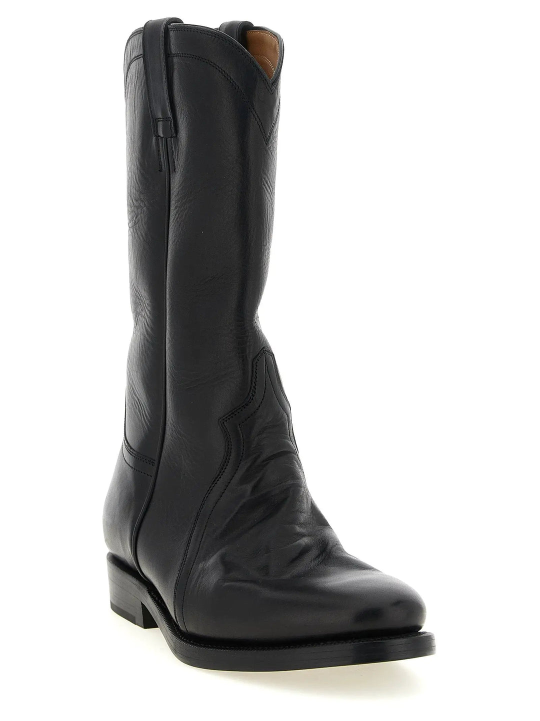 Jil Sander Sample Sale | Jil Sander Black Calfskin Over The Knee - | Designer outlet