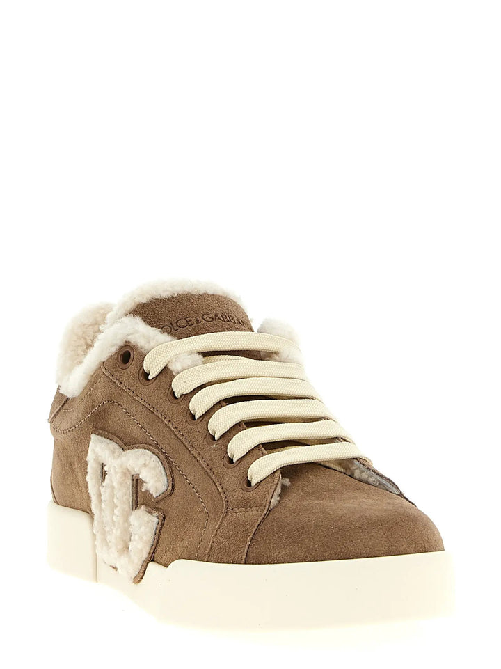 Dolce &amp; Gabbana Sample Sale | Dolce &amp; Gabbana Brown Lambskin Sneakers - | Designer outlet
