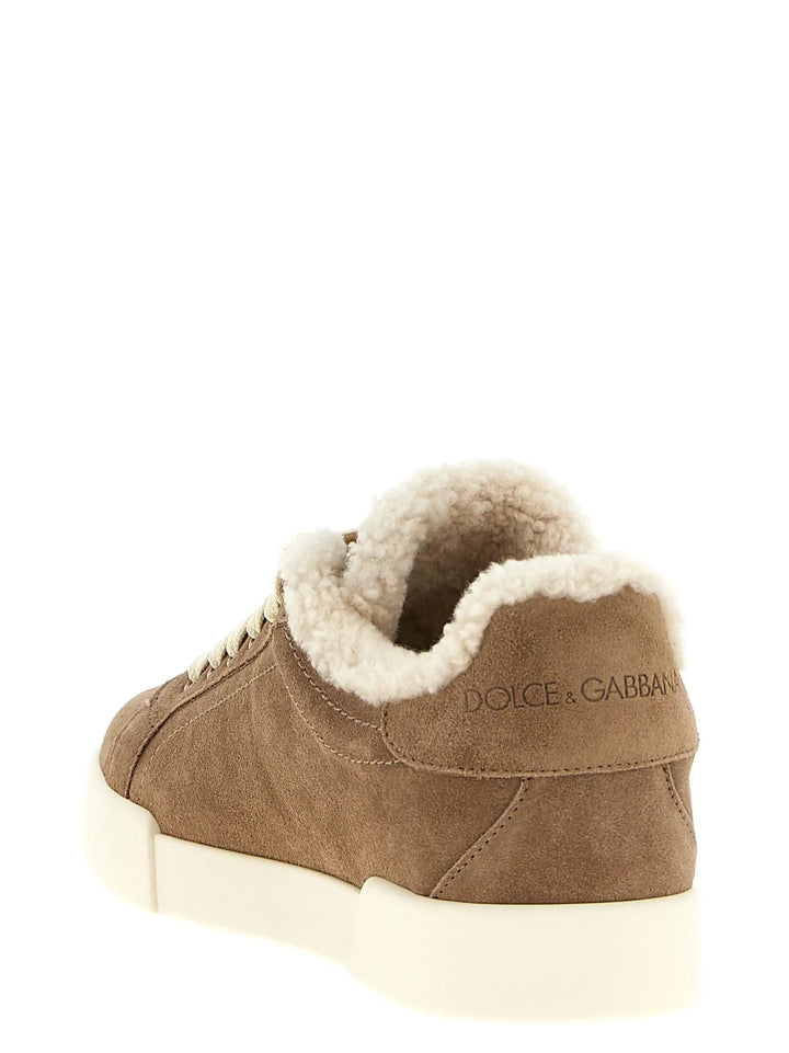 Dolce &amp; Gabbana Sample Sale | Dolce &amp; Gabbana Brown Lambskin Sneakers - | Designer outlet