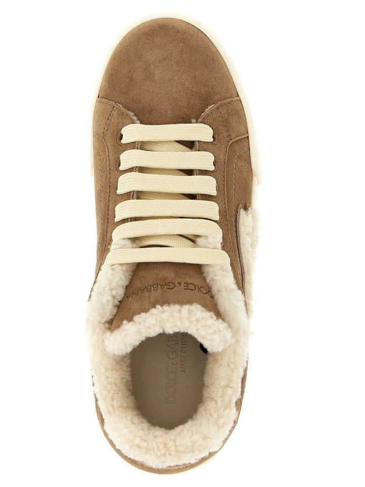 Dolce &amp; Gabbana Sample Sale | Dolce &amp; Gabbana Brown Lambskin Sneakers - | Designer outlet