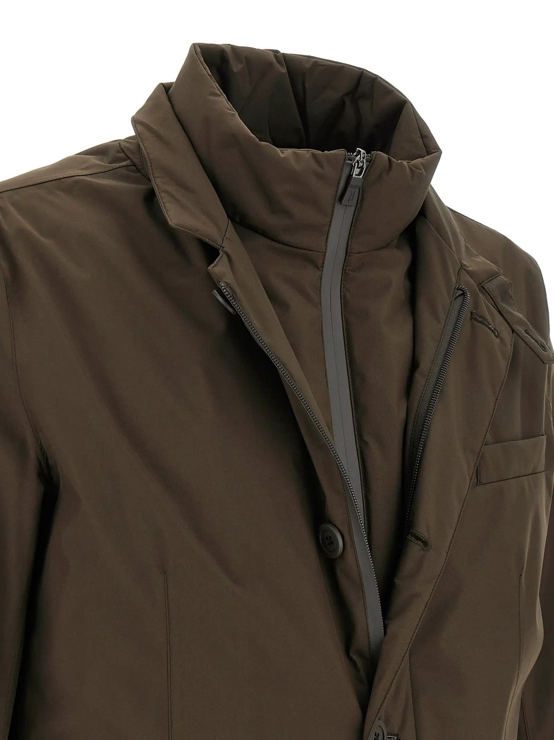 Herno Sample Sale | Herno Brown Polyester Full-Length Jacket - | Designer outlet