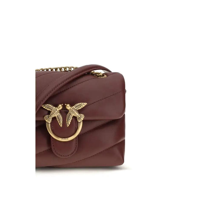 PINKO Sample Sale | PINKO Bordeaux Calf Leather Bos Taurus Shoulder Bag - | Designer outlet