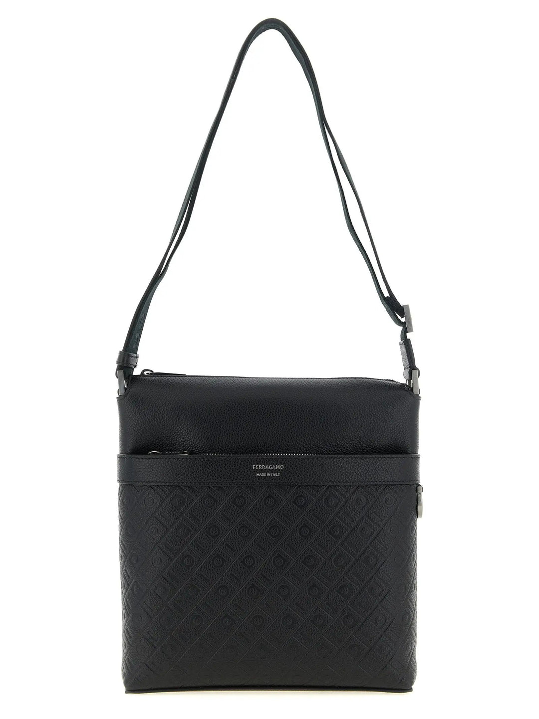 Ferragamo Sample Sale | Ferragamo Black Calfskin Crossbody Bag - | Designer outlet