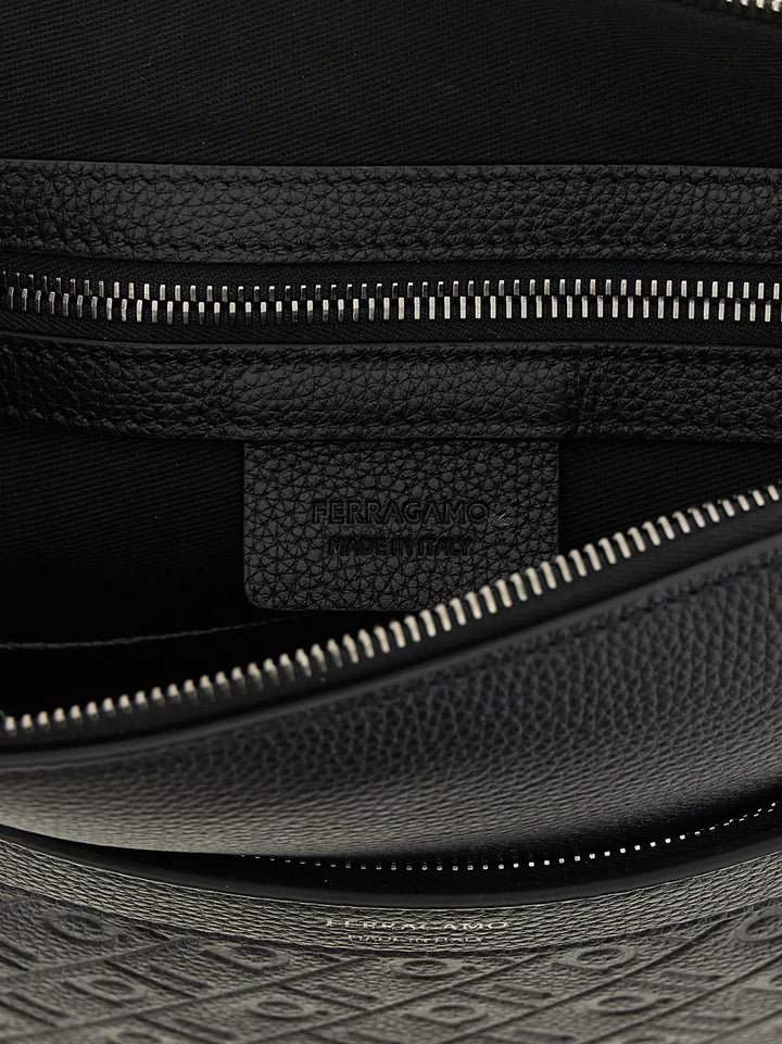 Ferragamo Sample Sale | Ferragamo Black Calfskin Crossbody Bag - | Designer outlet