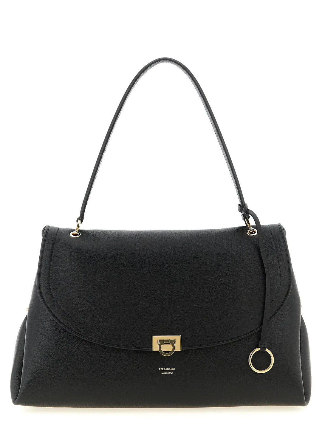 Ferragamo Sample Sale | Ferragamo Black Calfskin Shoulder Bag - | Designer outlet