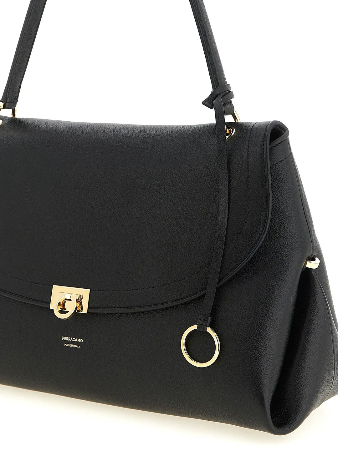 Ferragamo Sample Sale | Ferragamo Black Calfskin Shoulder Bag - | Designer outlet