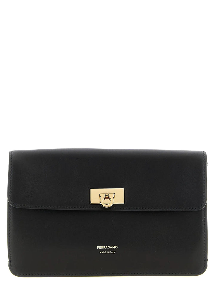Ferragamo Sample Sale | Ferragamo Black Calfskin Clutch Bag - | Designer outlet