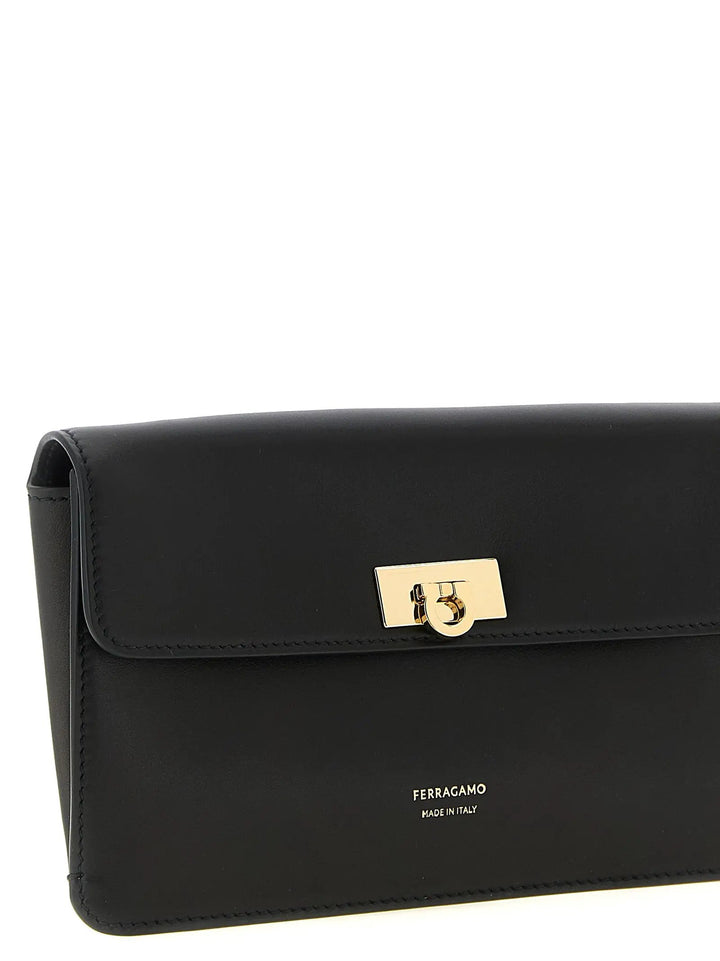 Ferragamo Sample Sale | Ferragamo Black Calfskin Clutch Bag - | Designer outlet