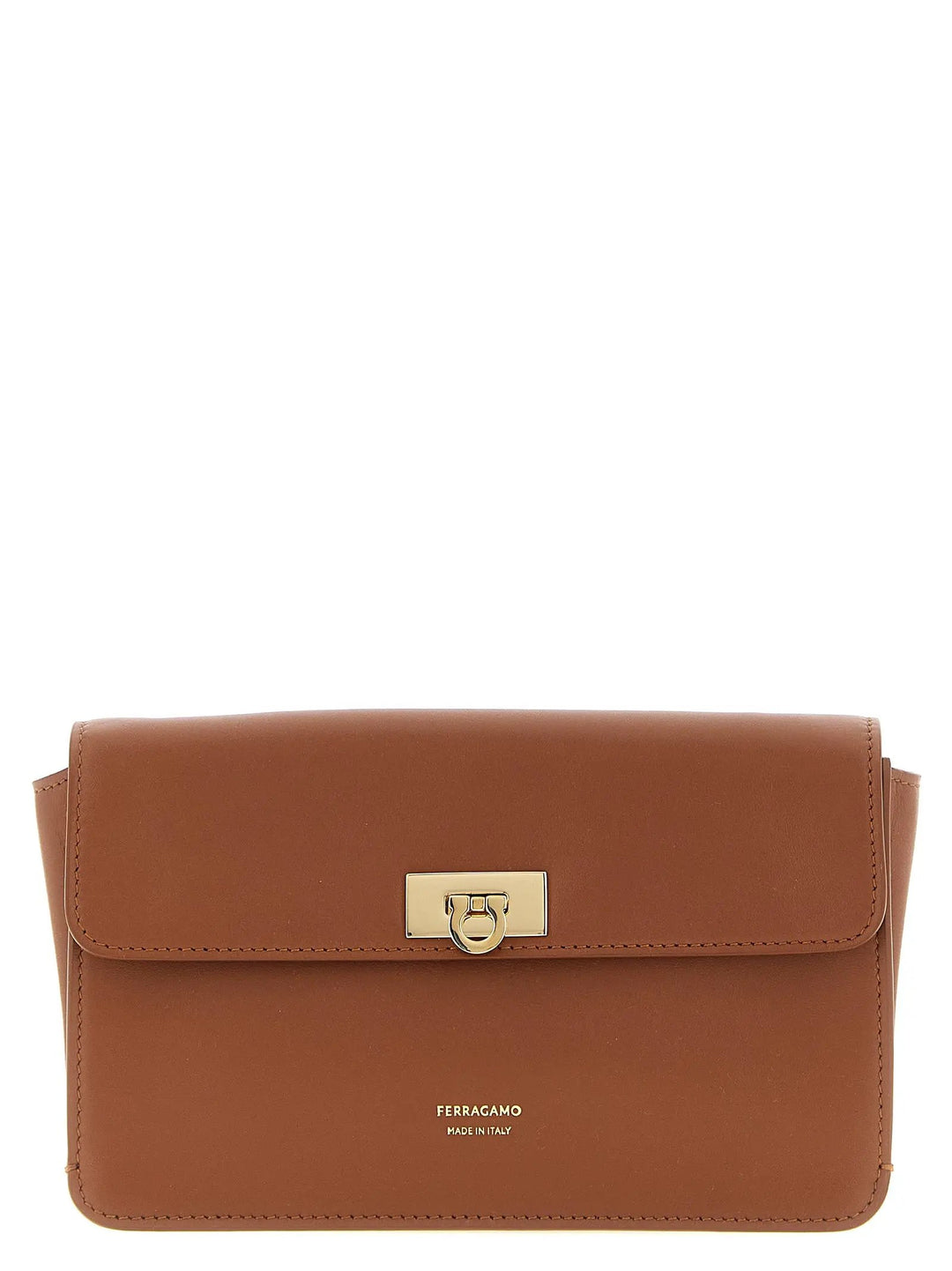 Ferragamo Sample Sale | Ferragamo Brown Calfskin Clutch Bag - | Designer outlet