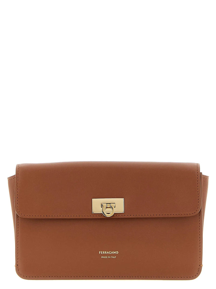 Ferragamo Sample Sale | Ferragamo Brown Calfskin Clutch Bag - | Designer outlet