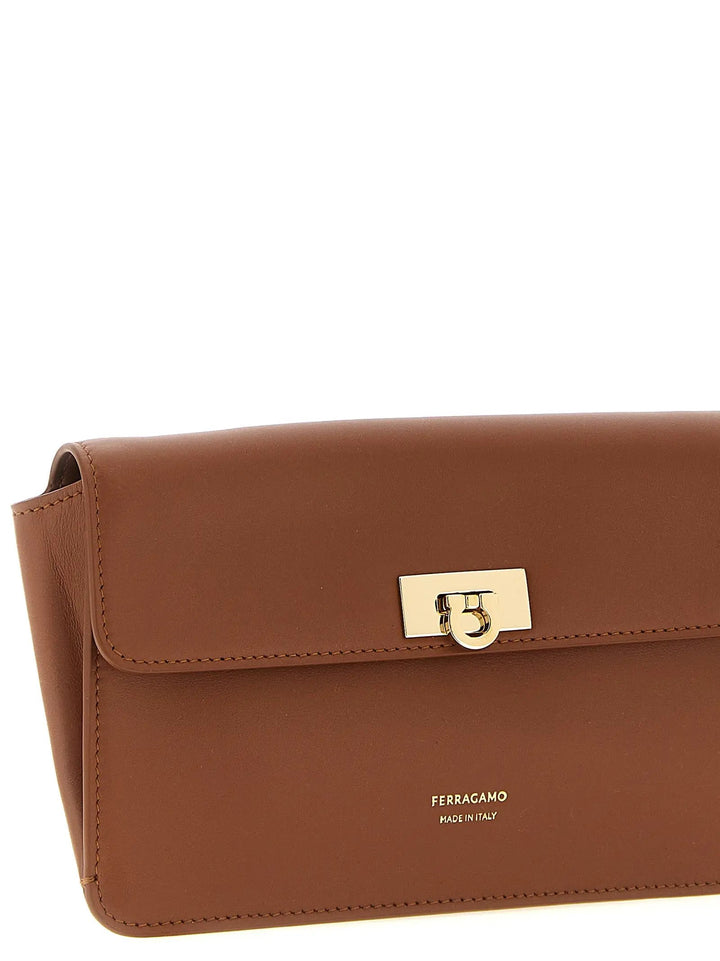 Ferragamo Sample Sale | Ferragamo Brown Calfskin Clutch Bag - | Designer outlet