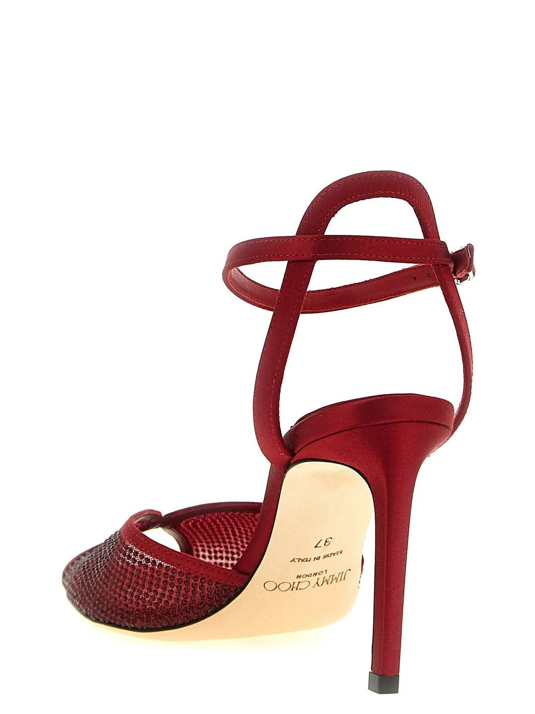Jimmy Choo Sample Sale | Jimmy Choo Red Lamb Leather Stiletto Heel Sandals - | Designer outlet