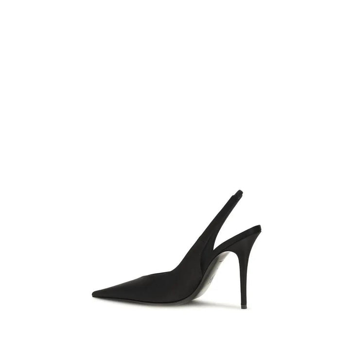 Amina Muaddi Sample Sale | Amina Muaddi Black Satin High Heel Pumps - | Designer outlet