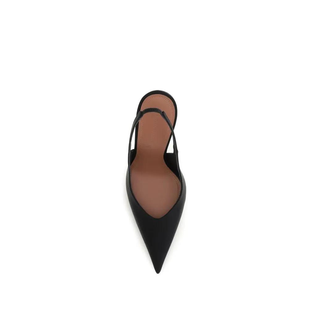 Amina Muaddi Sample Sale | Amina Muaddi Black Satin High Heel Pumps - | Designer outlet