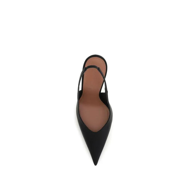 Amina Muaddi Sample Sale | Amina Muaddi Black Satin High Heel Pumps - | Designer outlet