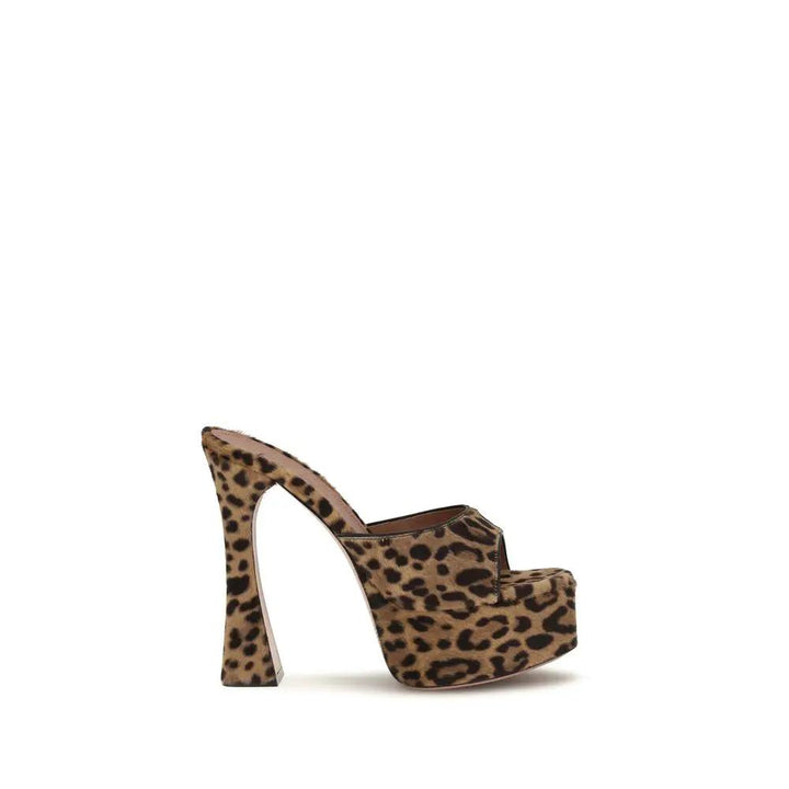 Amina Muaddi Sample Sale | Amina Muaddi Beige Calf Leather Bos Taurus Platform Sandals - | Designer outlet