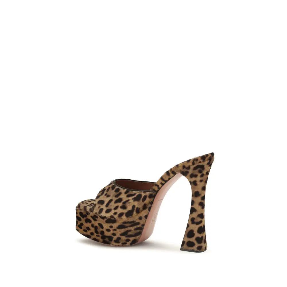 Amina Muaddi Sample Sale | Amina Muaddi Beige Calf Leather Bos Taurus Platform Sandals - | Designer outlet