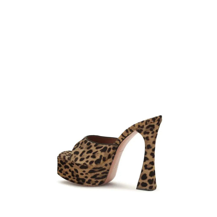 Amina Muaddi Sample Sale | Amina Muaddi Beige Calf Leather Bos Taurus Platform Sandals - | Designer outlet