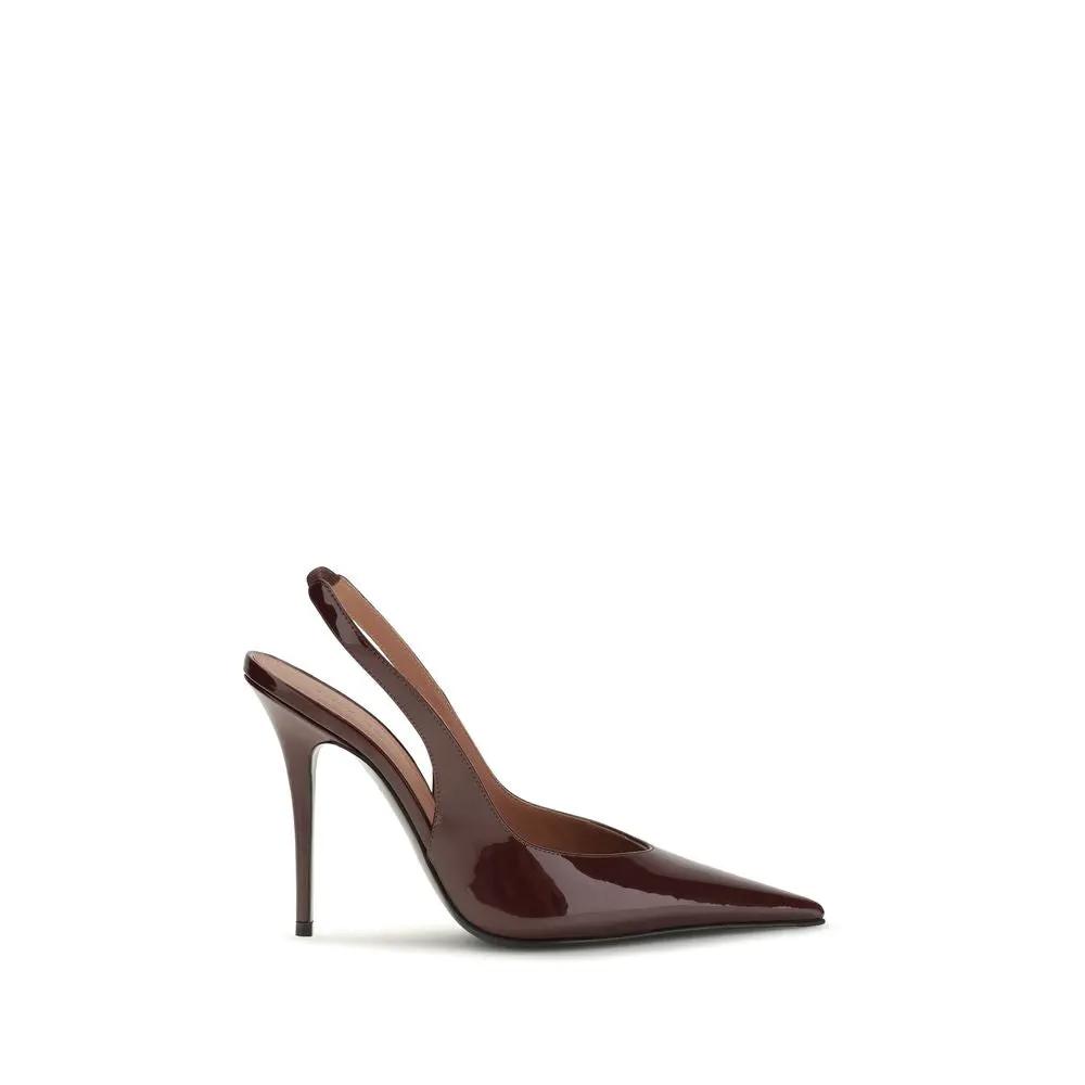 Amina Muaddi Sample Sale | Amina Muaddi Bordeaux Calf Leather Bos Taurus Pumps - | Designer outlet