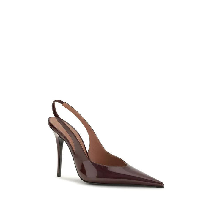 Amina Muaddi Sample Sale | Amina Muaddi Bordeaux Calf Leather Bos Taurus Pumps - | Designer outlet