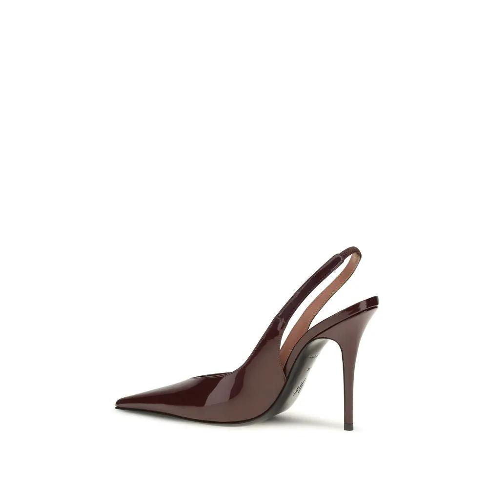 Amina Muaddi Sample Sale | Amina Muaddi Bordeaux Calf Leather Bos Taurus Pumps - | Designer outlet