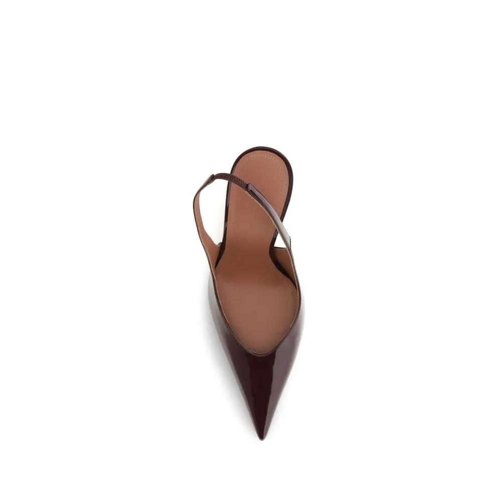 Amina Muaddi Sample Sale | Amina Muaddi Bordeaux Calf Leather Bos Taurus Pumps - | Designer outlet