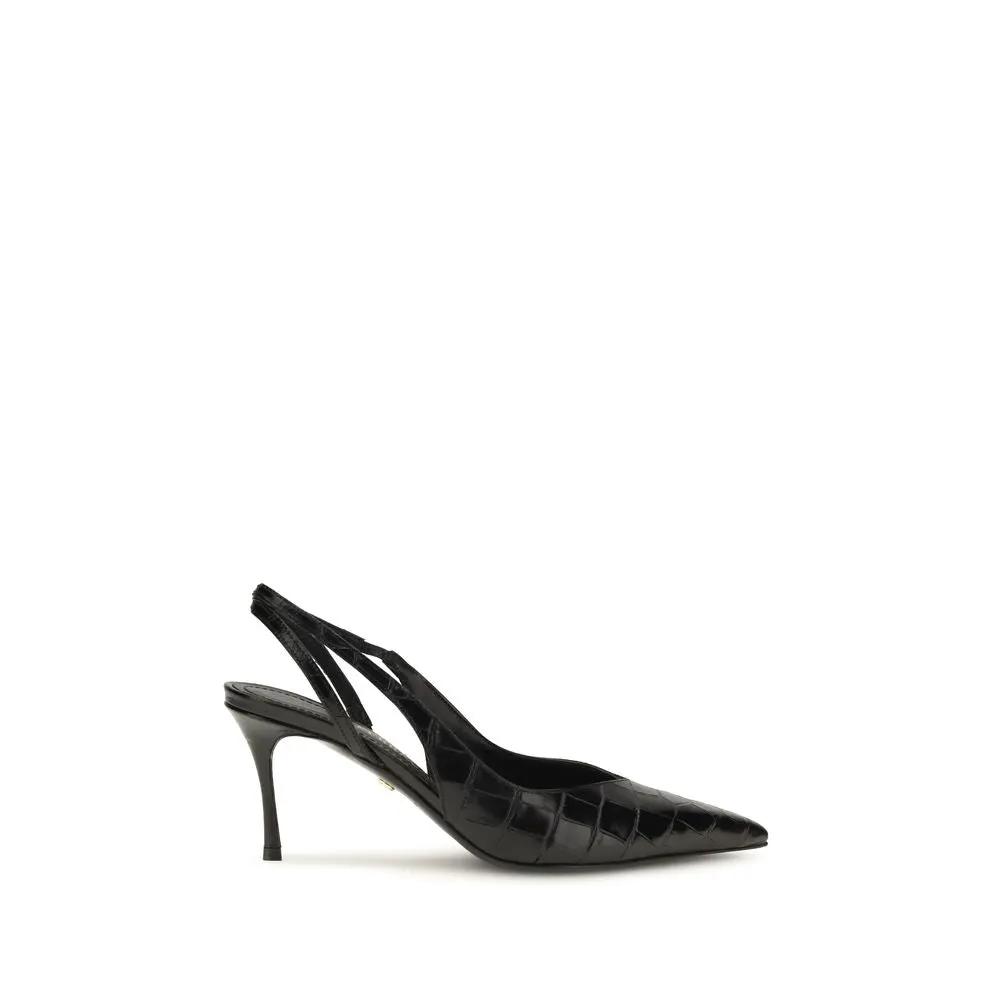 Ferragamo Sample Sale | Ferragamo Black Calf Leather Bos Taurus Pumps - | Designer outlet