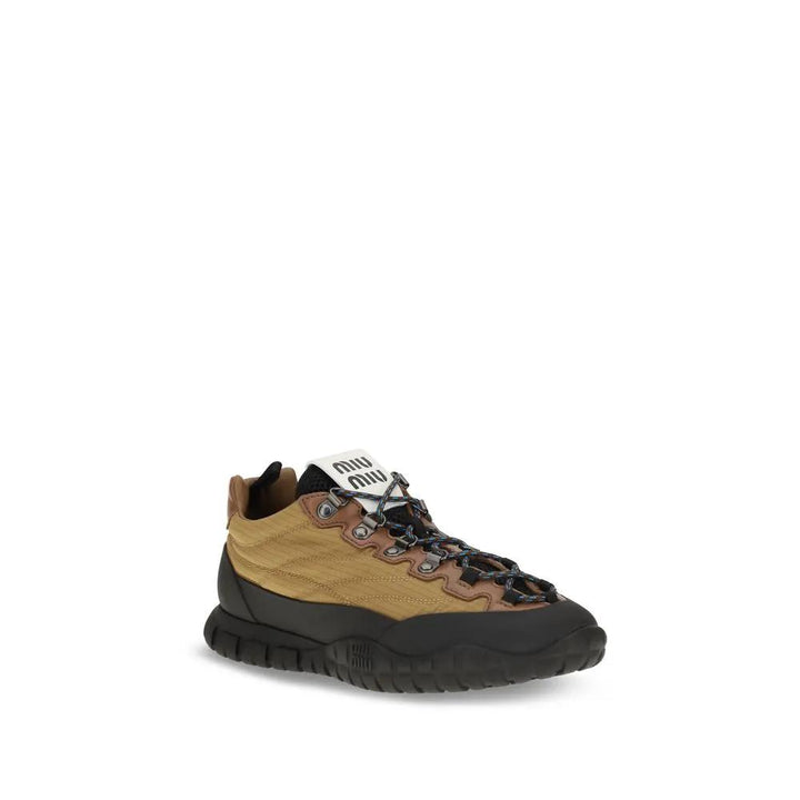 Miu Miu Sample Sale | Miu Miu Beige Polyamide Athletic Sneakers - | Designer outlet