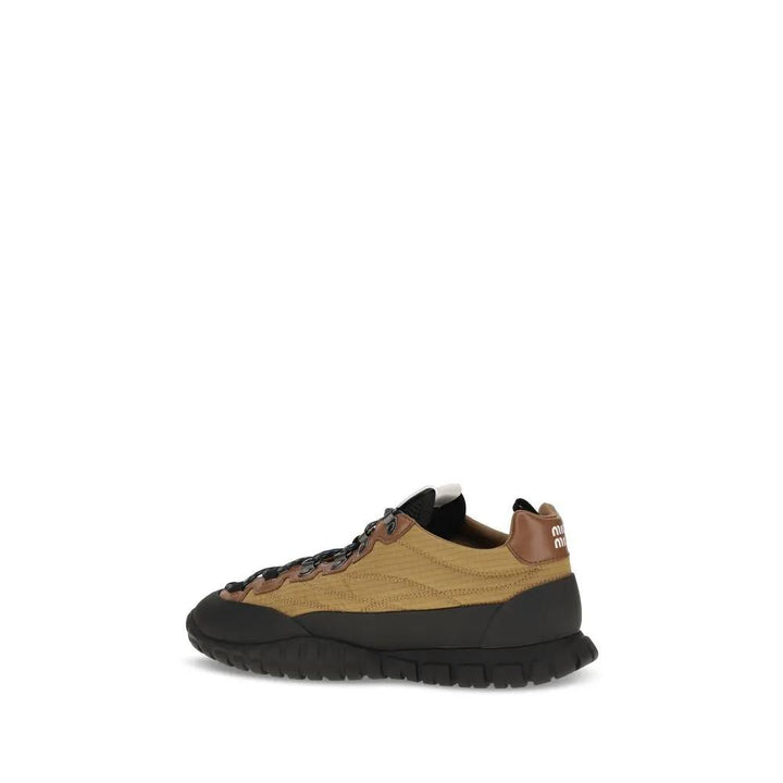 Miu Miu Sample Sale | Miu Miu Beige Polyamide Athletic Sneakers - | Designer outlet