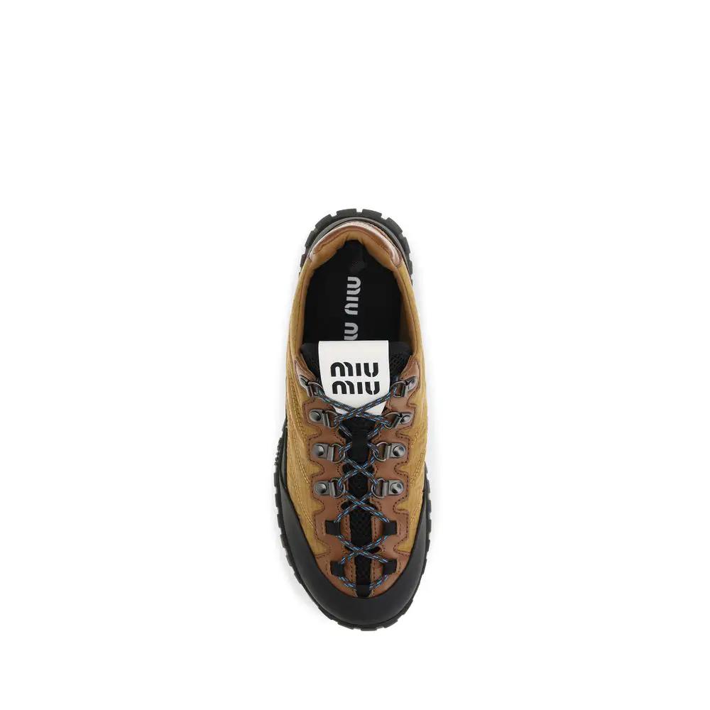 Miu Miu Sample Sale | Miu Miu Beige Polyamide Athletic Sneakers - | Designer outlet