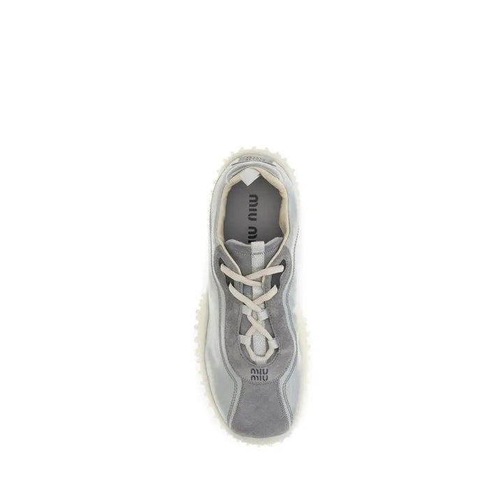 Miu Miu Sample Sale | Miu Miu Gray Recycled Polyamide Chunky Sneakers - | Designer outlet
