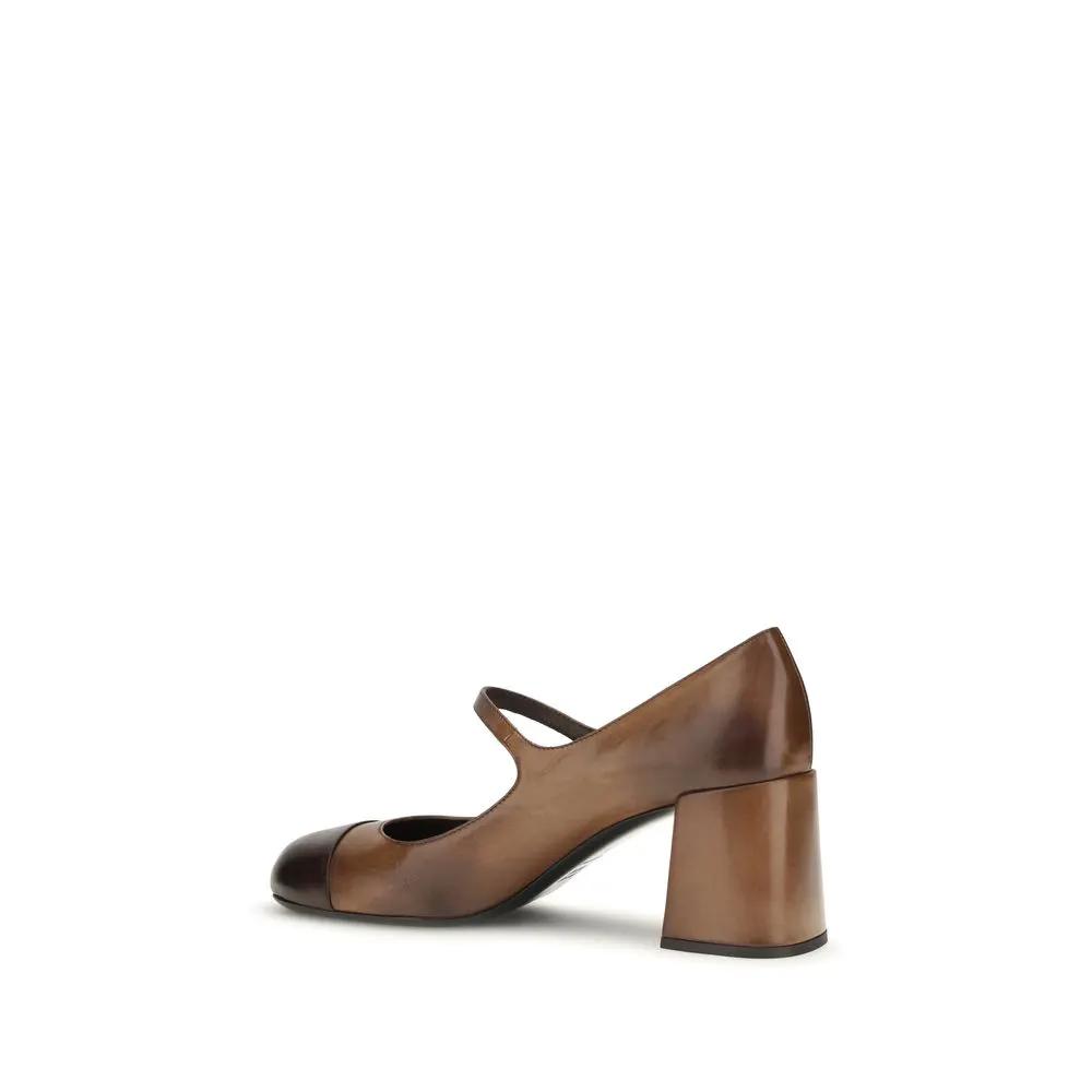 Miu Miu Sample Sale | Miu Miu Brown Calf Leather Bos Taurus Ballet Flats - | Designer outlet