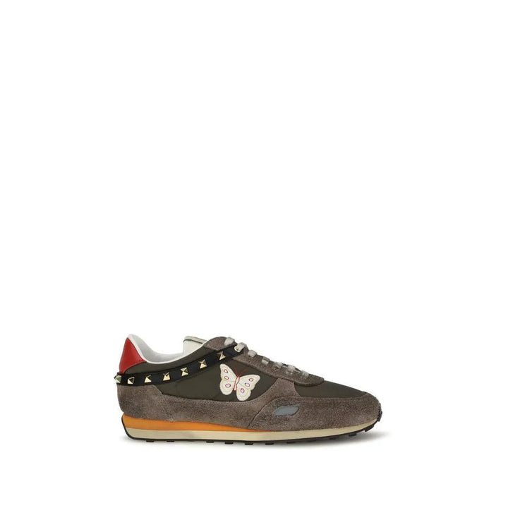 Valentino Garavani Sample Sale | Valentino Garavani Brown Nylon Low Top Sneakers - | Designer outlet